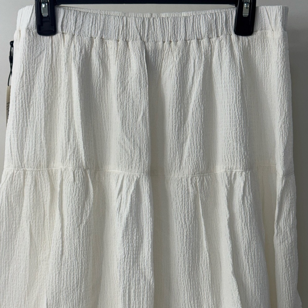 Anne Klein white Tiered A-Line Maxi Skirt Size Petite Large